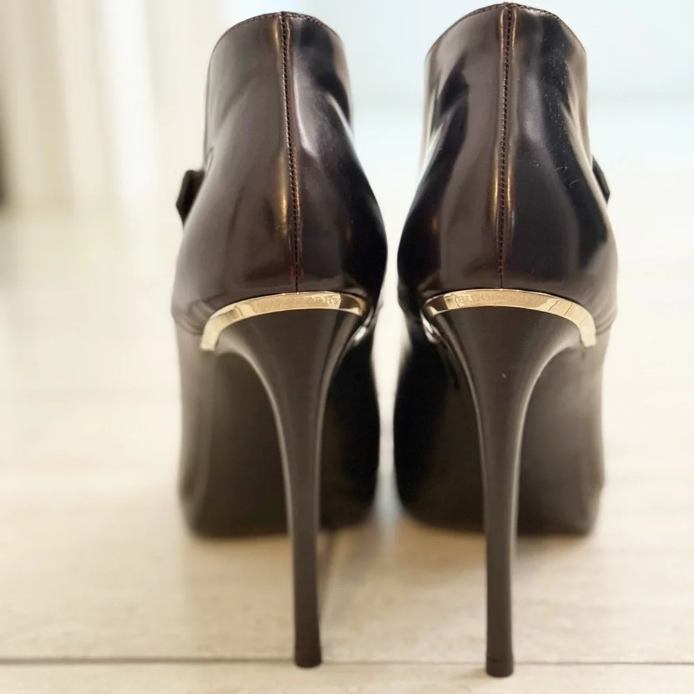 Burberry Brown  Leather Moto Bootie - size 39.5 or US size 9 - NWOB - Picture 6 of 13